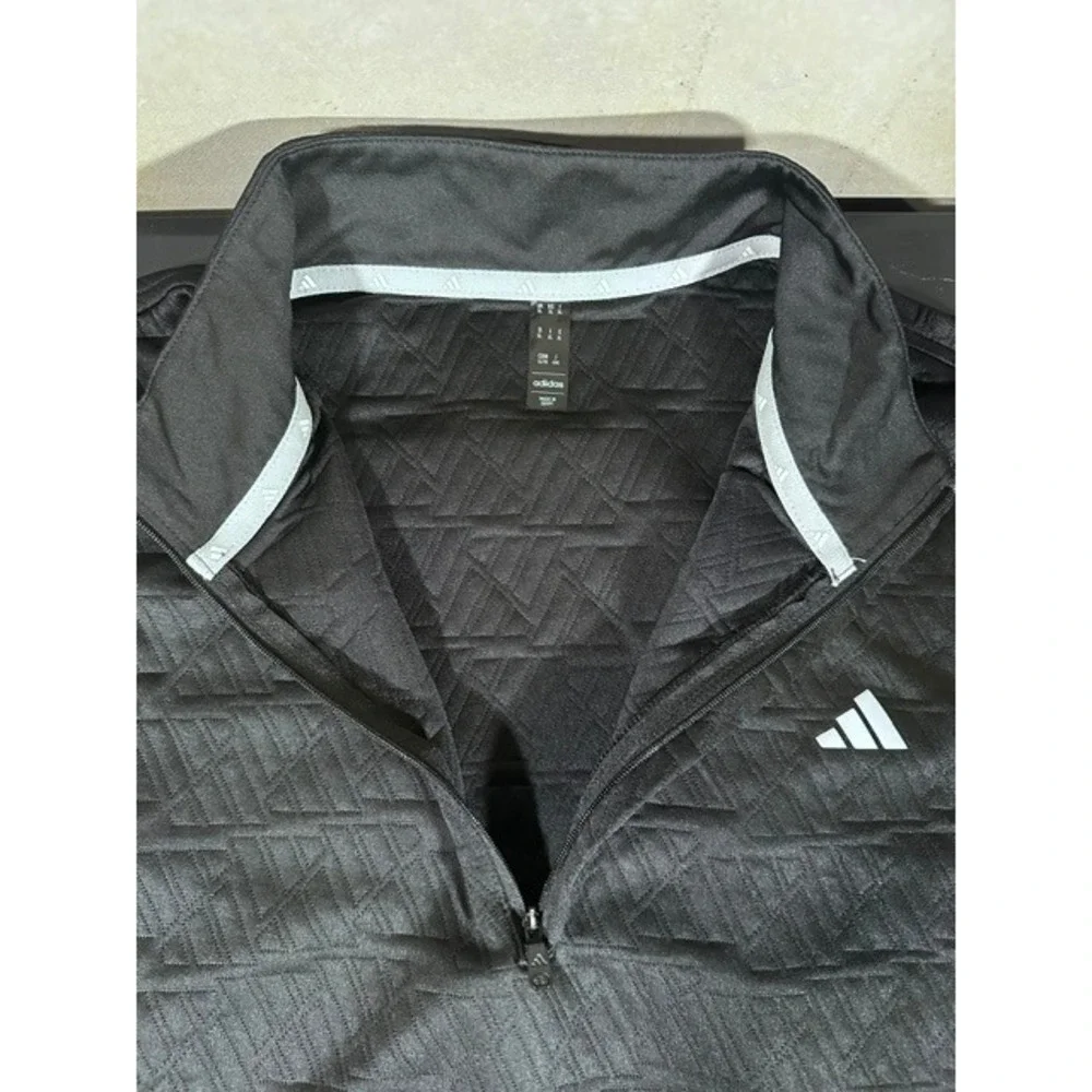 Adidas Mens Adi Pattern 1/4 Zip Pullover Black Textured ADVR0927 Size XL NEW
